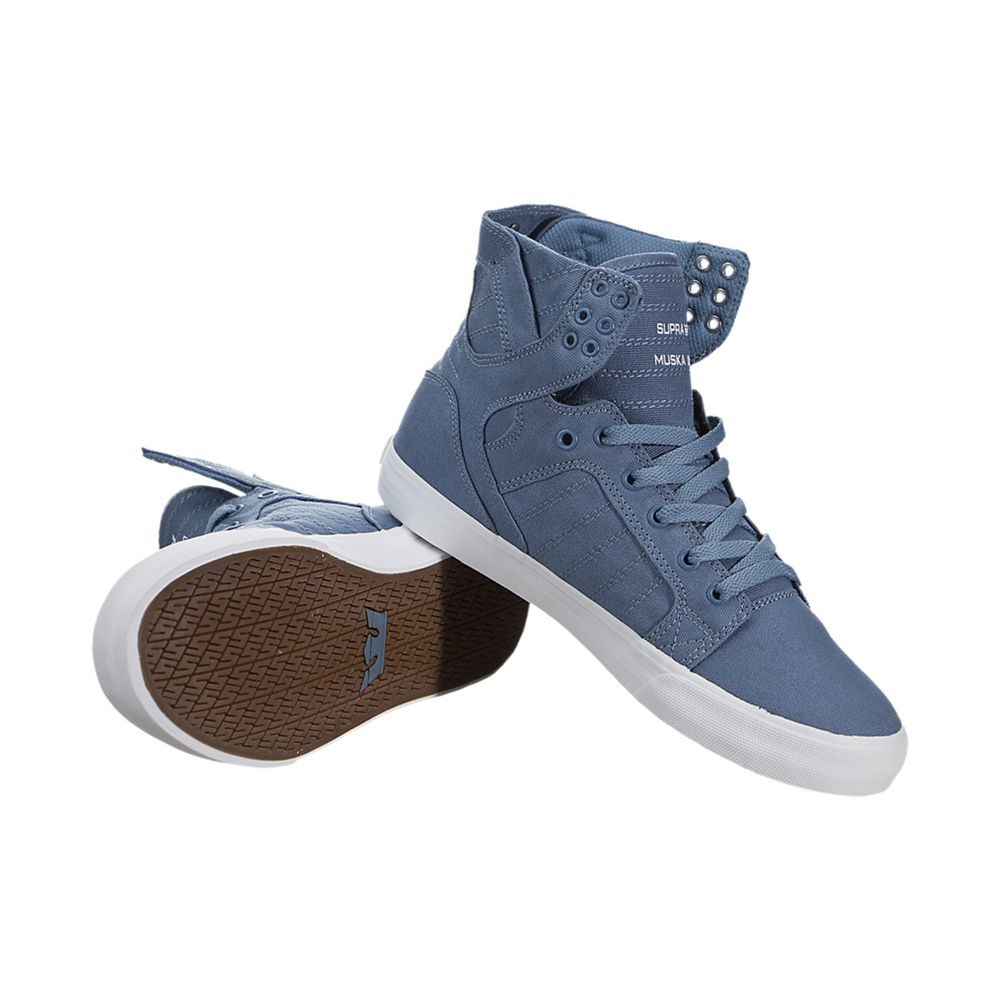 Baskets Montantes Supra SkyTop D Bleu Blue/White/White Homme | YQV-19303887